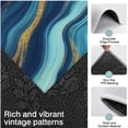thumbnail image 3 of Blue Marble Gold Wave Pattern Kitchen Rugs Sets Of 3,Kitchen Runner Rugs Non Skid Washable,Decorative Kitchen Floor Mats for Kitchen,Sink,Laundry,17"x30"+ 17"x47" + 17"x59", 3 of 6