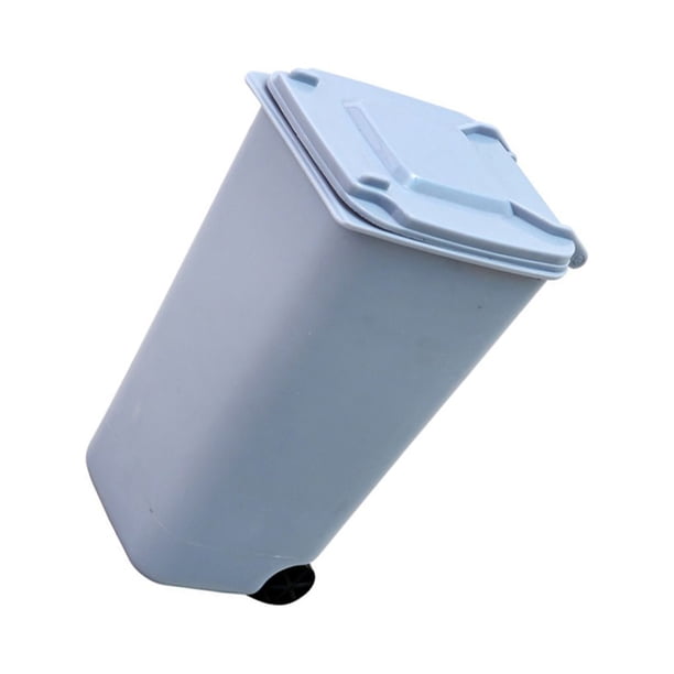 Naiovety Mini cubo de basura de escritorio, cubos de basura con tapa, organizador, cubo, bolígrafo multifuncional, soporte de almacenamiento de Almacenamiento y organización del hogar Azul