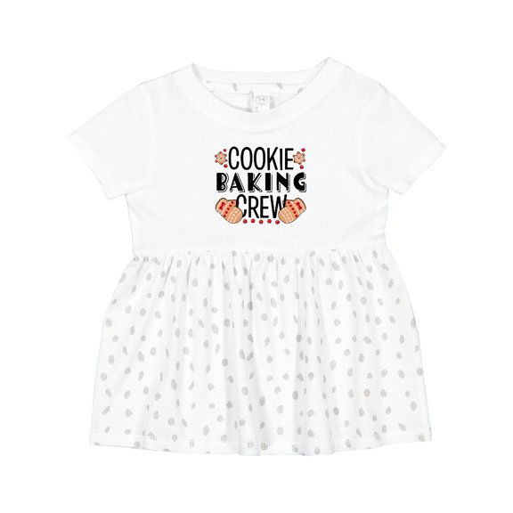 Inktastic Christmas Cookie Baking Crew with Oven Mitts Girls Baby Dress