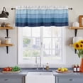 thumbnail image 2 of 2 Pack Rustic Stripes Valance for Window Blue Gradient Farmhouse Wood Grain Kitchen Valance Rod Pocket Short Curtain Topper Decorative Window Treatment for Living Room Bedroom 54"x18", 2 of 8