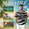 thumbnail image 3 of Netecom Grey Tiger Stripe Camouflage Hawaiian Shirt for Men, Vintage Style, Button Down Summer Beach Short Sleeve, S-5XL, 3 of 6