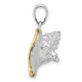 thumbnail image 3 of FJC Finejewelers 925 Silver and 14k Yellow Gold  3D Conch Shell with Accent Charm 28 x 14 mm, 3 of 7
