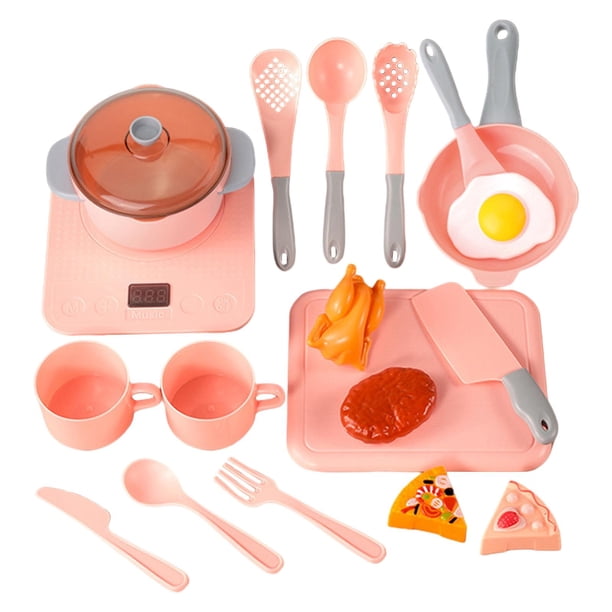 Juego de cocina de simulación Juego de simulación Juego educativo Juego de rol de comida Juego Juguete para regalo de Navidad Regalo 20 piezas rosa 20pcs rosa Sunnimix Playset Pretend Play