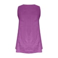 thumbnail image 5 of Tweang Linen Tank Tops for Women Cami Floral Shirts Camisole Party Club Vacation Lounge Shirts Ruffle Trim Lightweight Crewneck Dressy Blouses Peasant Blouse Twist Front Halter Sleeveless Purple M, 5 of 5