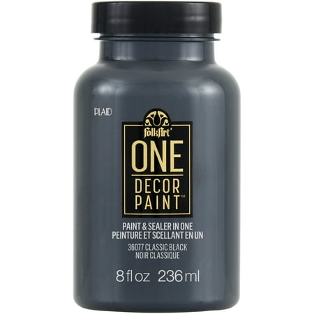 UPC: 0028995360770 | FolkArt ONE Decor Satin Paint 8oz-Classic Black