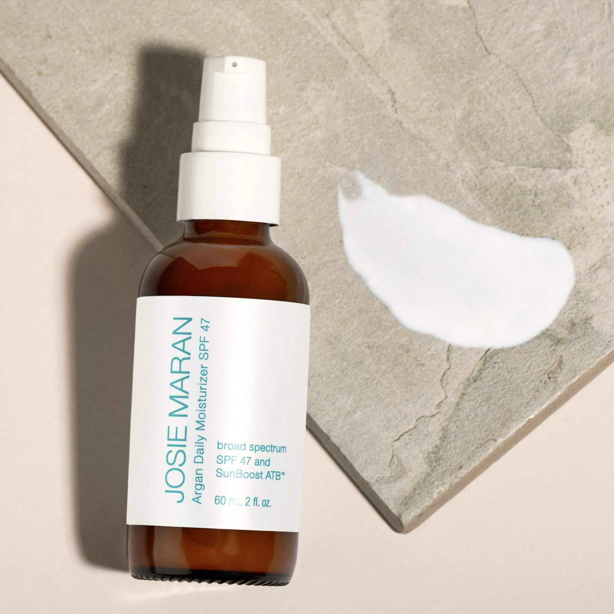 Josie Maran Argan Daily Moisturizer SPF 47 and Sunboost ATB - Lightweight, Quick-Absorbing Sunscreen Nourishes and Moisturizes Skin (60ml/2.0oz)