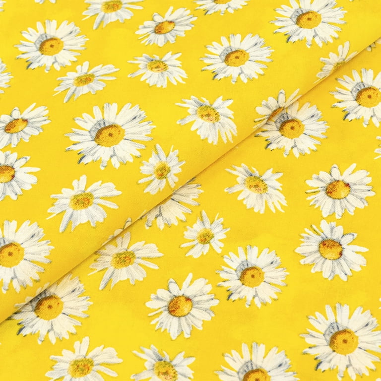 【AAKE】DAISY COTTON PT Singer Print Fabric, 100% Premium Cotton, Sewing Quilting
