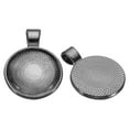 thumbnail image 4 of Uxcell Pendant Trays with Transparent Glass Cabochons, 20 Sets 20mm Round Bezel Trays Pendant Dome Tiles, Dark Gray, 4 of 6