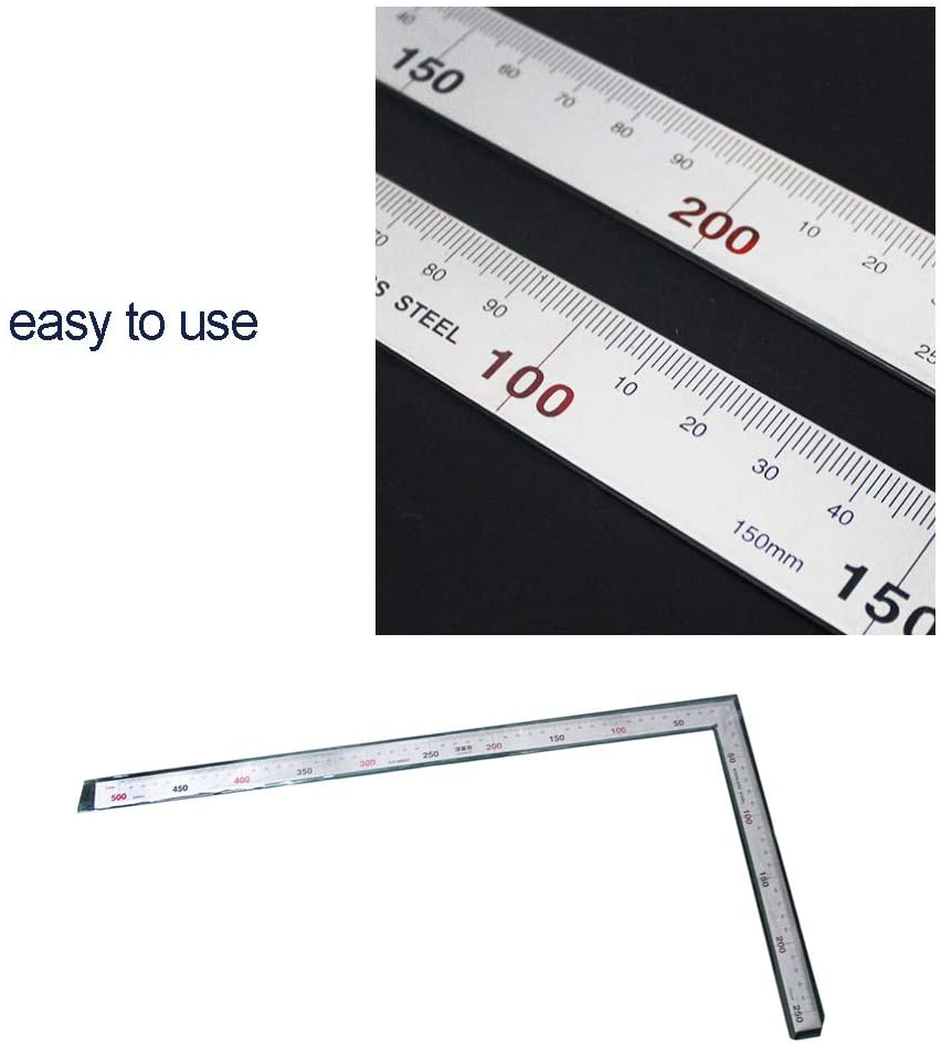500mm metal ruler stainless steel square measuring ruler l shape double angle ruler for diy handmade leather sewing tools 1pc walmart com