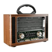 Mikado Mdr-123Bt Wooden Usb- Tf Supported Bluetooth Fm/Am/Sw 3 Band Classic Radio Vintage Nostalgic Radio