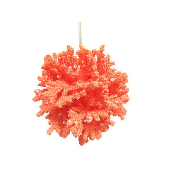 Ocean Coral Orange Ball Christmas Holiday Ornament
