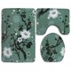 thumbnail image 1 of ABPHQTO Flores Figura Estilo Étnico Juego de alfombras de baño de 3 piezas Alfombra de baño Alfombra de contorno y tapa de inodoro, 1 of 2