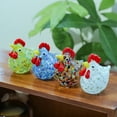 thumbnail image 6 of Farfi Colourful Glass Rooster Figurine Stable Base Turkey Animal Miniature Modern Home Xmas Gift Table Decoration (Blue), 6 of 13
