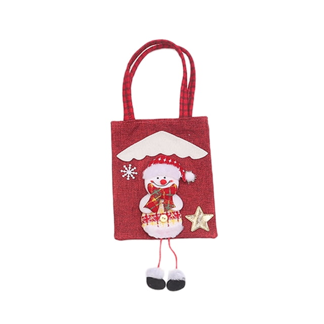 Sacs-cadeaux de Noël Rouges pour Poupées, Petits Sacs de Rangement à Cordon, Motif Père Noël, Bonhomme de Neige et Cerf, pour Cadeaux de Fête pour Enfants et Bonbons, Couleur Rouge, 1 Pce, 0,06 Livre