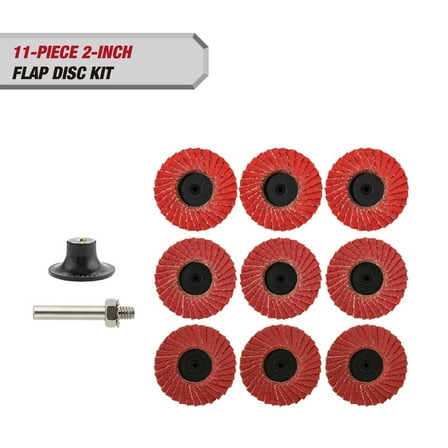 Hyper Tough 11-Piece 2-inch Mini Flap Disc Set, Automotive, Home, and Workshop Projects