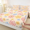 thumbnail image 4 of Homewish Pink Cherry Blossoms Twin Sheet Sets, Cartoon Flower Floral Twin Fitted Sheet, Teens Kids Girls Women Flat Sheet, Super Cozy Room Decor, 3 Pieces, 4 of 8