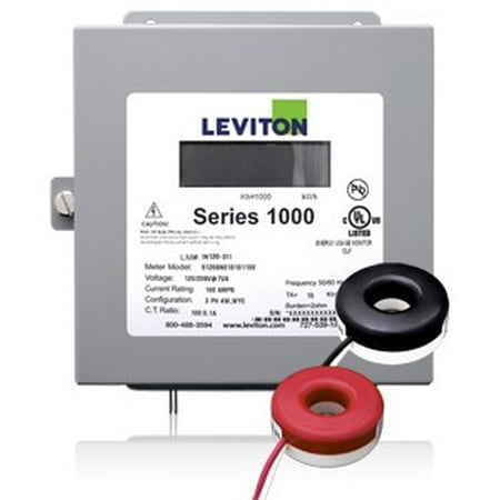 - Leviton 1K240-1SW Indoor 120/240V Single Phase kWh Meter Kit, 100A, 2 Solid Core CTs