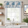 thumbnail image 2 of Sea Turtles Valance Curtain for Windows Marine Life Corals Shell Starfish Ocean Vintage Rod Pocket Curtain Valances Short Window Treatments Panels for Kitchen Bathroom Laundry Basement 54 x 18 Inch, 2 of 9