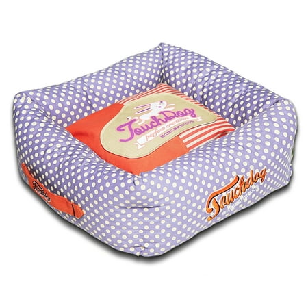 UPC: 0858342602709 | Touchdog Polka-Striped Polo Easy Wash Squared Fashion Dog Bed