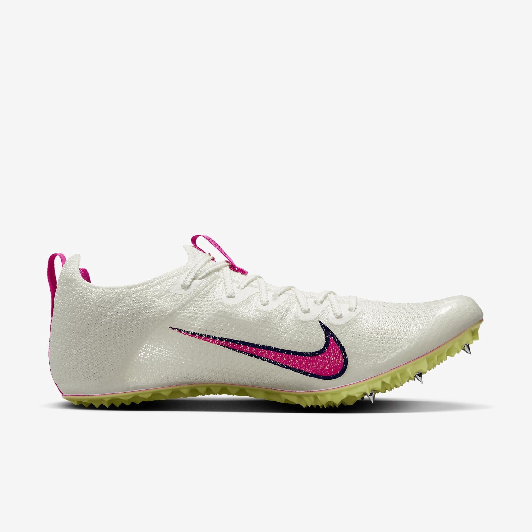 Nike Zoom Superfly Elite 2 Track & Field Sprinting Spikes (CD4382-101, Sail/Light Lemon Twist/Black/Fierce Pink) Size 14