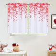 thumbnail image 2 of Valentine''s Day Kitchen Tier Curtains 36 Inch Length Valentines Day Kitchen Curtains Falling Red Pink Love Heart Rod Pocket Short Curtains for Kitchen Bathroom, 26" W x 36" L, 2 Panels, 2 of 6