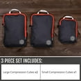 thumbnail image 2 of Compression Packing Cubes for Travel - Luggage and Backpack Organizer Packaging Cubes for Clothes (Grey and Orange, 3 Piece Set), 2 of 6