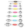 thumbnail image 1 of Stainless Steel Magnetic Measuring Spoons Set of 8 with Leveler,Nesting Teaspoon & Tablespoon Measuring Spoons,Kitchen Gadgets for Baking & Cooking,Fits in Spice Jars - Mountain Sunrise, 1 of 7