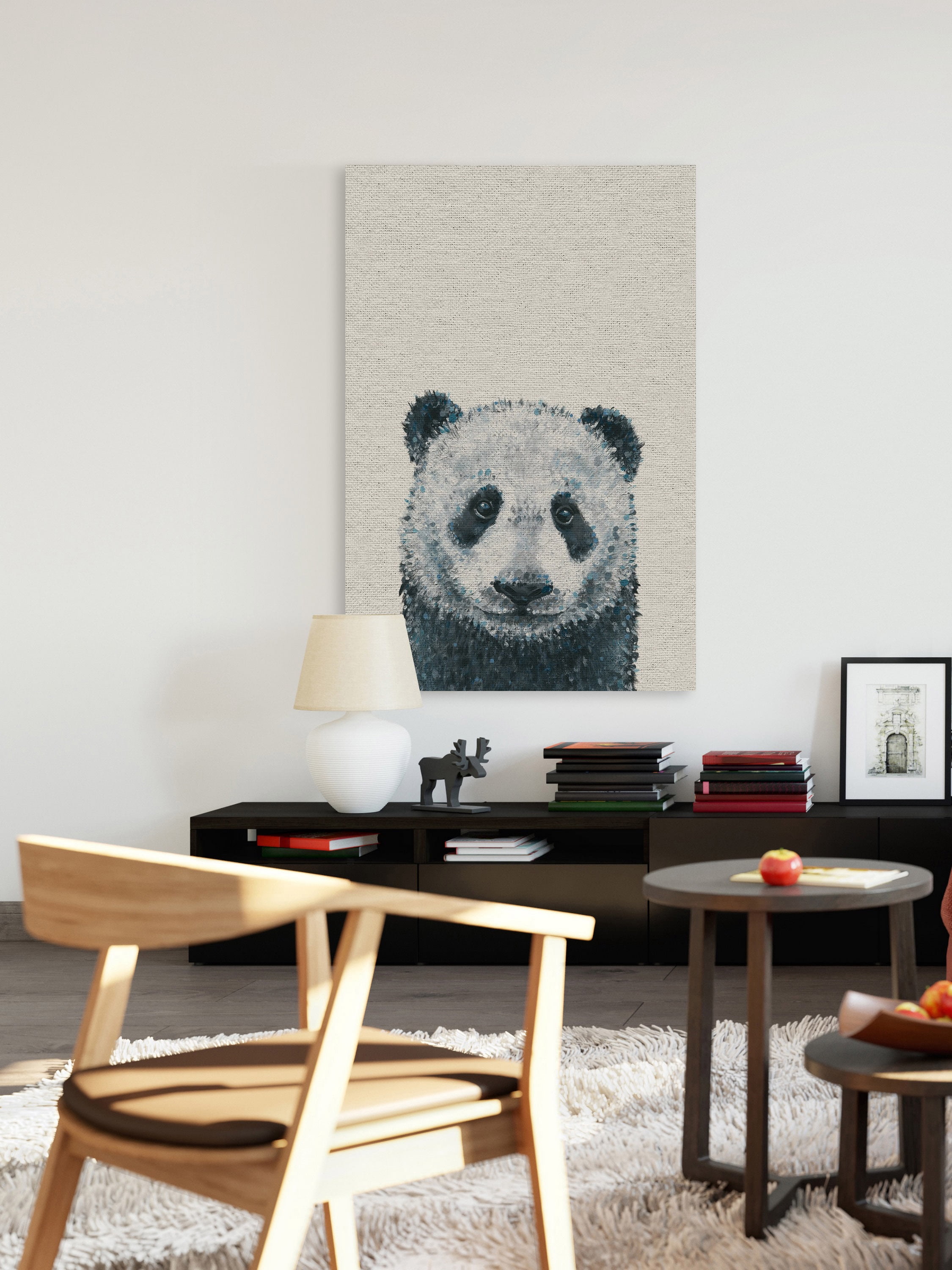 Panda Close-up Painting Print on Wrapped Canvas
