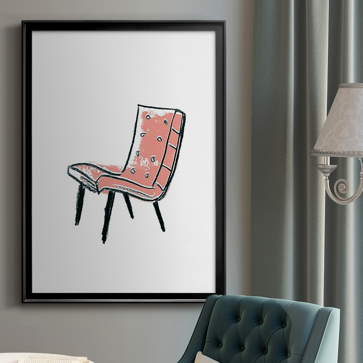 Take a Seat IX Premium Framed Print, in Gold, Black, or Silver - Ready to Hang