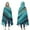 Teal Marble Gold, variant on Wearable Blanket,Teal Marble Gold Wave Pattern Hooded Wearable Flannel Blanket for Adults & Teens,Winter Poncho Shawl Wrap Cape Cozy Anti-Pill,50"x60"