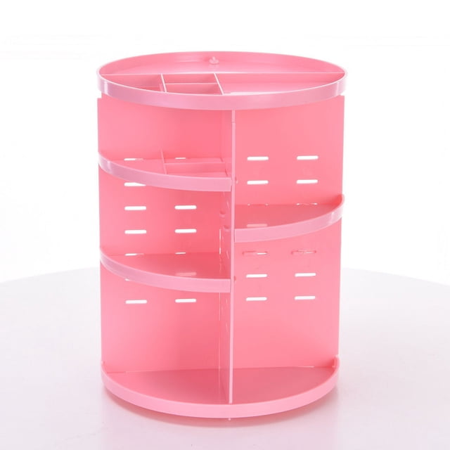 Estante de maquillaje giratorio de 360 grados, caja de maquillaje de plástico, caja de almacenamiento de cosméticos, estante de almacenamiento para el cuidado de la piel