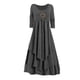 thumbnail image 4 of Vestido holgado de manga larga con fruncidos para mujer - Cuello redondo, fluido, poliéster, informal/para todas las ocasiones - S-XXL, 4 of 4