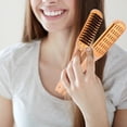 thumbnail image 3 of Peine De Cepillo De Pelo De Doble Cara Jinwen Alisador De Pelo En Forma Peine De Cerdas Oro, 3 of 8