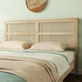 thumbnail image 6 of Miniyam Wood Queen Size Bed with with Rattan Headboard for Adult, Brown, 6 of 7