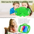 thumbnail image 3 of LTROP Kids Case for iPad 11th Generation (11-in, 2025)/ 10th Gen (10.9 in, 2022) with Shoulder Strap, Durable Lightweight Handle Stand Child-Proof Bumper Case for iPad 11th/ 10th Gen, Green, 3 of 9