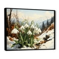 thumbnail image 2 of Designart "Winter Mountain Snowdrop Charm II" Snowdrops Floater Framed Wall Art Prints, 2 of 5