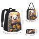 thumbnail image 2 of Fotbe Elegant Cute Panda Sunflower Set Escolar 3 en 1 para Niños - Mochila Duradera con Lonchera Aislante y Estuche para Lápices - Mochila Escolar para Niños y Niñas, 2 of 7