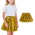 thumbnail image 2 of Faldas plisadas para niñas Color sólido Partido de baile brillante Falda de moda casual para niños Faldas de baile para niñas, 2 of 9