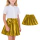 thumbnail image 2 of Faldas plisadas para niñas Color sólido Partido de baile brillante Falda de moda casual para niños Faldas de baile para niñas, 2 of 9