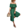 thumbnail image 3 of Enwejyy Women's Bib Pant Casual Sexy Off-The-Shoulder Short Sleeve Solid Color Suspender Jumpsuit, 3 of 4