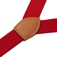 thumbnail image 3 of Buyless Fashion Leather End 2 Pack Suspenders for Men - 48" Elastic Adjustable Straps 1" - Y Back with Metal Hooks - 5139-2-Red, 3 of 7