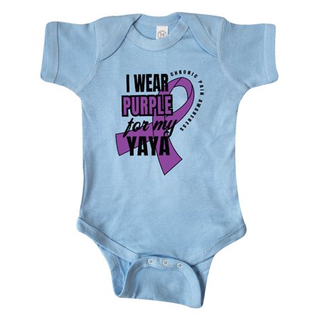 

Inktastic Chronic Pain I Wear Purple For My Yaya Gift Baby Boy or Baby Girl Bodysuit