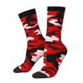 thumbnail image 2 of Women Colorful Crew Socks Red Camouflage Novelty Fun Socks For Mens, 2 of 7