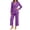 Purple, variant on Women Collared Long Sleeve Suit Set Button Down Solid Elegant Office Slim Casual Two Piece Suit Sets Purple L