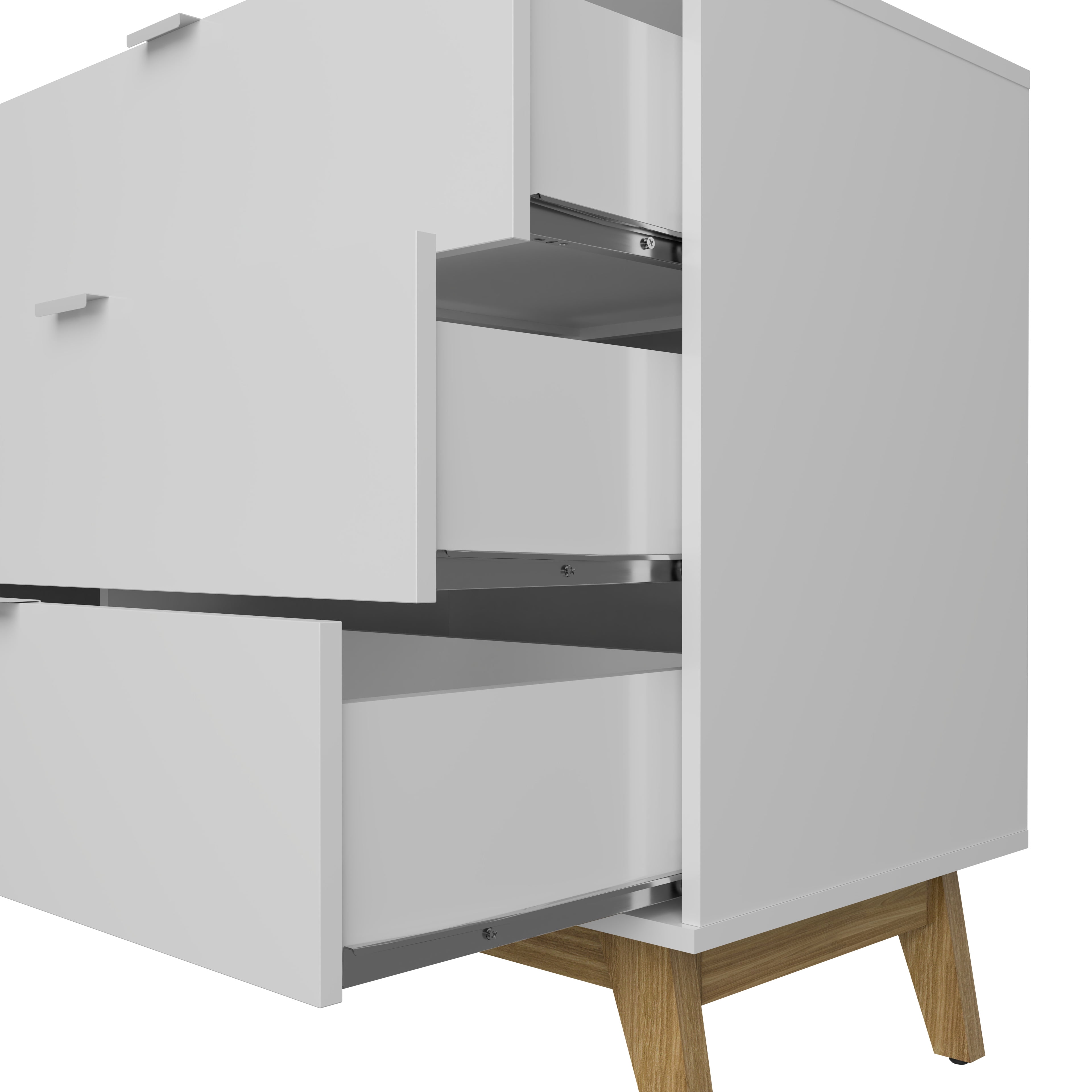 Kappesberg Hanford 6-Drawer Dresser White/Light Brown: Functionality and Style for Your Space, for Adults and Teens.