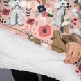 thumbnail image 3 of Oversized Wearable Blanket Hoodie,Poodle and Pioneer Flower Sherpa Blanket Hoodie with Super Pockets,Super Warm Fuzzy Pullover for Women & Men, 3 of 6