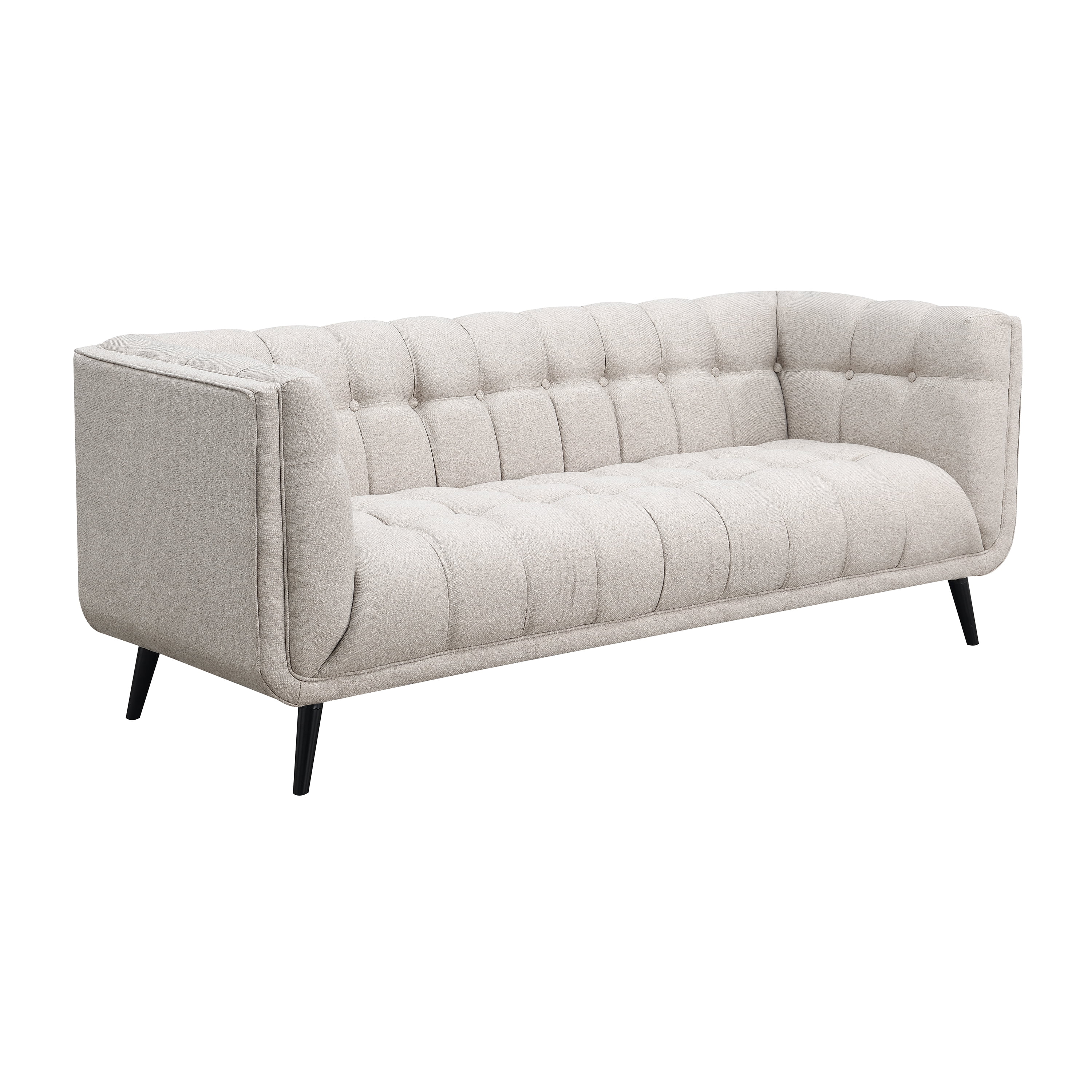 AC Pacific Mid-Century Modern Beige Living Room Sofa