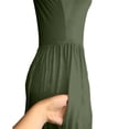 thumbnail image 4 of ZHOGXU Women's Casual Dress Long Sleeve Round Neck Solid Color Comfortable Relaxed Fit Stretchy Dresses For Daily Wear Home Beach,Army Green,L, 4 of 9