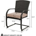 thumbnail image 2 of Grand Patio Outdoor iWicker Bistro Chairs - Set of 2, Beige, 2 of 7