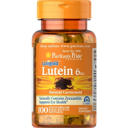 (2 pack) (2 Pack) Puritan's Pride Lutein 6 mg with Zeaxanthin-100 Softgels